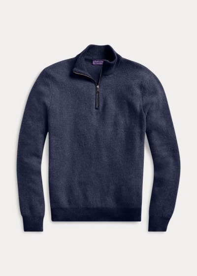 Suéter Ralph Lauren Cashmere Quarter-Zip Homem 18509-KFVS